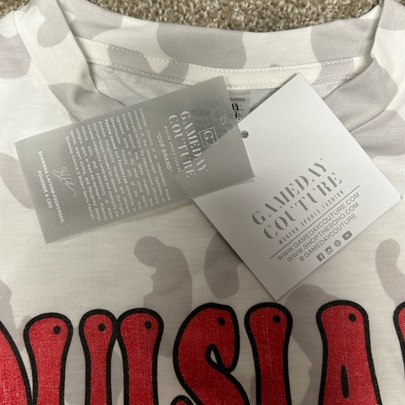 Louisiana Ragin’ Cajuns Gameday Couture Crushing Victory Leopard Print Shirt - Picture 3 of 4